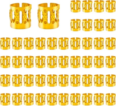 50x Verstelbare Haar Sieraden Goud - Aluminium Accessoires voor Dreadlocks en Vlechten