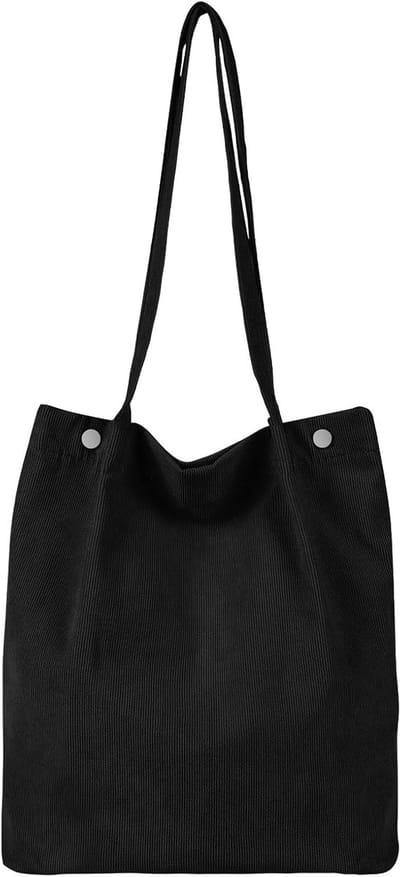 Grote Corduroy Schoudertas voor Vrouwen, Ruime Casual Tas met Magnetische Sluiting, Ideaal voor Winkelen, Werk en Reizen