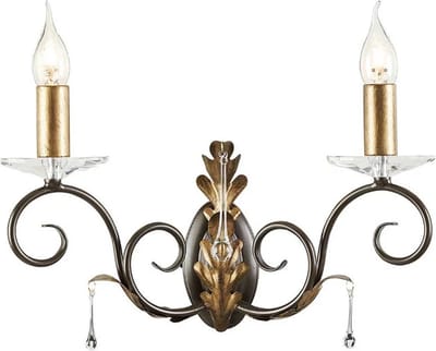 Bohemian Wandlamp - Steady Lighting - Metaal - Bohemian - E14 - L: 16cm - Voor Binnen - Woonkamer - Eetkamer - Brons