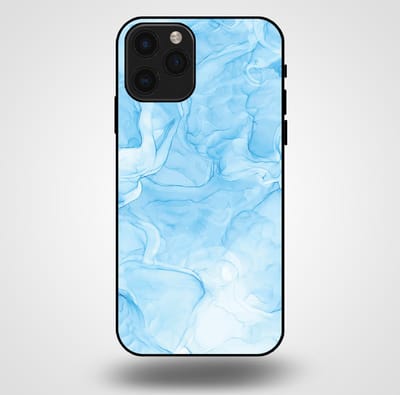 Smartphonica Telefoonhoesje voor iPhone 11 Pro met marmer opdruk - TPU backcover case marble design - Lichtblauw geschikt voor iPhone 11 Pro