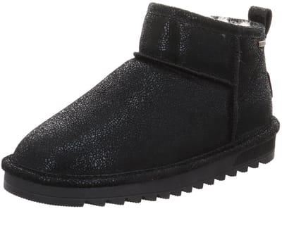 Natural Sense dames leren enkellaars Elbe 1152987 Warme voering zwart glitter