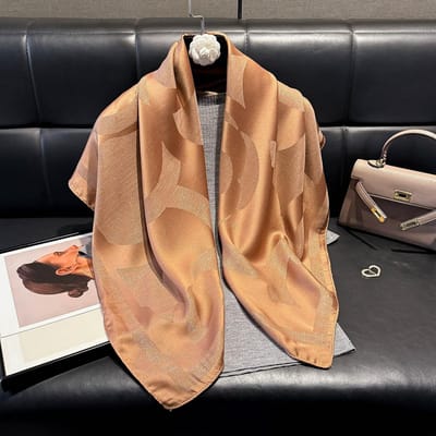 Dames Bohemian Mode Hijab Luxe Zachte Hijab Dames Lang Moslim Vierkante Sjaal Zonbescherming Zomer Uitje brown