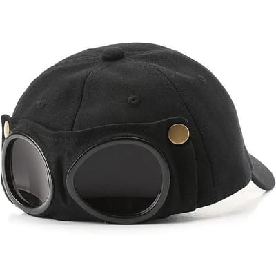 Version Coréenne de Personnalité Féminine Ins Tendance Lunettes Volantes Chapeau Alpinisme Pêche Extérieur Homme Protection Solaire Casquette Base 56-62cm black