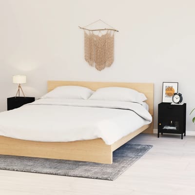 vidaXL - Nachtkastjes - 2 - st - 40x30x54,5 - cm - staal - en - glas - zwart