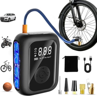 Autobanden Pomp - Elektrische Fietspomp - Compressor - Luchtcompressor - Zwart en Blauw