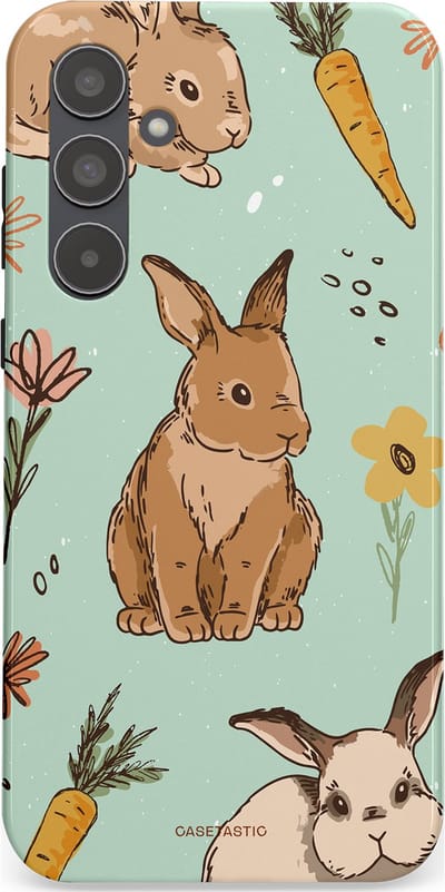 Casetastic Hoesje Geschikt voor Samsung A55 - Stijlvolle Beschermende Duo-layer Case - Hop hop flapoortje