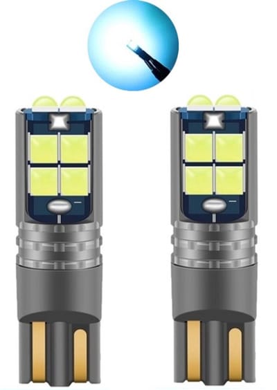 TLVX Autolampen T10 W5W Ultra Fel LED – Ice Blue – Canbus – Steeklamp – Interieur lamp – 8000K Blauw licht – Lange levensduur –12V – Stadsverlichting – Interieur verlichting– Parkeer lampen – Stadslicht LED – 2 stuks