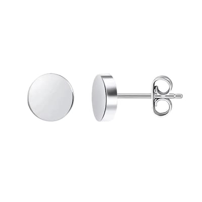Aramat Jewels | Oorbellen | Zilverkleurige Ronde Oorstekers RVS 7mm | | | |7mm | Staal | Kinderen, Volwassenen | Verkleurd niet