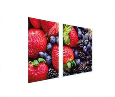 TMK ArtDeko - Glasplaat en Snijplank - 100x52 cm - Truskawki - Meerdere Toepassingen - Veilig