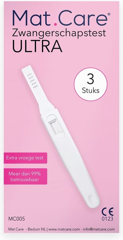Mat Care zwangerschapstest Ultra - extra gevoelig - vroege zwangerschapstesten - 3 testen