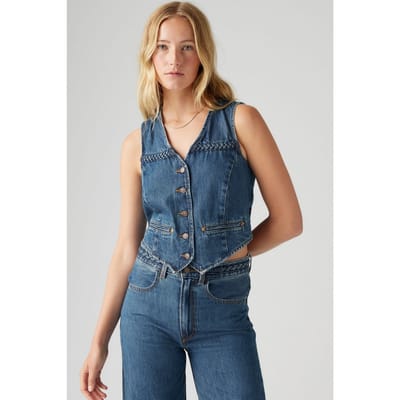 Levi's Braided Lightweight Vest Blue Maat: S | Gilets Outlet | Dames | Blauw