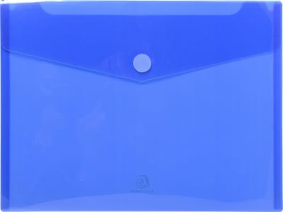 Exacompta 10x Pak van 5 Envelop tassen - PP met klittenband sluiting - A4 - Blauw - 56422E