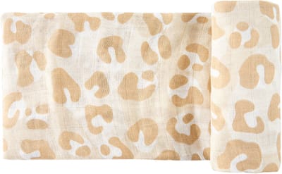 HappyBear | Swaddle Hydrofiele Doek - Roar | Extra groot - 120cm | Inbakerdoek | 100% zachte tweelaags katoenen mousseline
