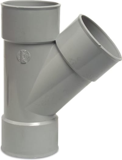 Pvc riool T-stuk 75mm 45° lm