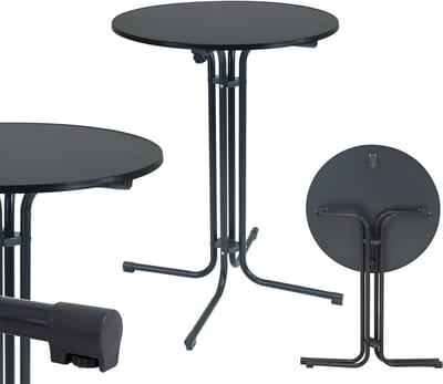 Klapbare bartafel Ø 80 cm hoogte 110 cm stalen gastentafel Feesttafel Bistrotafel in antraciet