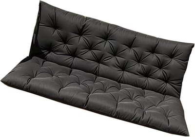 Schommelbank kussens - Tuinkussen vervangend - Buiten ontspannen - Waterdicht en wasbaar - 150 x 100 cm - Zwart