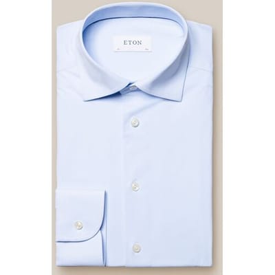 Eton Overhemd Uni Four Way Stretch Licht Blauw / male