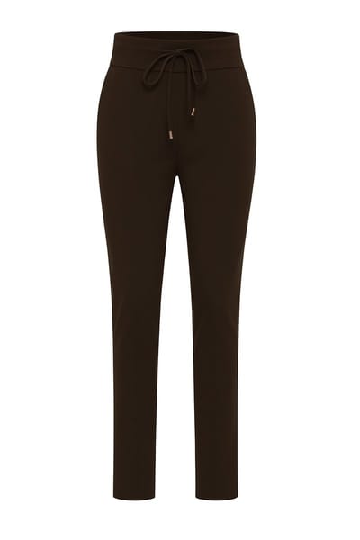 MI PIACE - Bonded Travel Broek Skinny 202632 Espresso - Maat : XXL