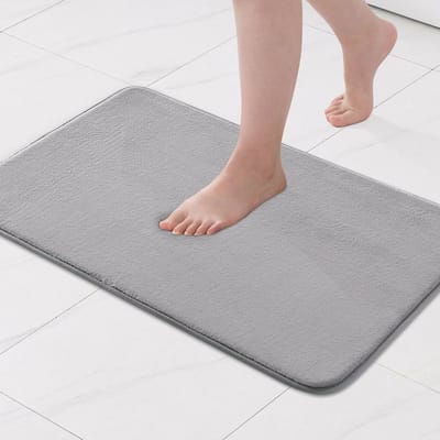 Badmat Traagschuim Antislip 50x80 cm - Lichtgrijs Douchemat voor Badkamer en Woonkamer