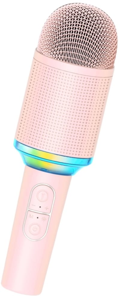 Fivesquare Smart Karaoke Microphone –Roze- Bluetooth 5.4 Karaoke Microfoon met TWS Stereo, LED Effecten & Anti-Whistle Technologie