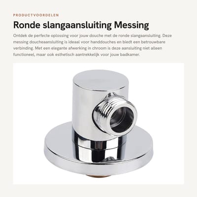 Dailygoods- Slangaansluiting G 1/2 - Doucheslangaansluiting Messing - Wandaansluitboog - Gegalvaniseerd Zilver - Inclusief Afdichting - Afmetingen 5,5 x 6 cm - Doucheslang