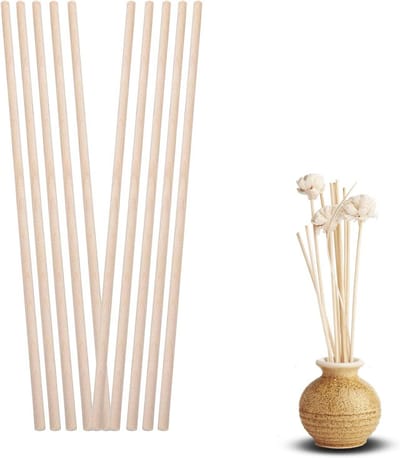 Deuvelstaaf 30cm - Houten Stokken voor Doe-Het-Zelvers - Ongefinished Hardhout (10 stuks, 6mm)