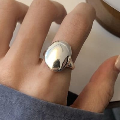 Ventfille   Anneau Lisse Géométrique Argenté Pour Femmes Punk Minimalisme Personnalité Ouvert Polyvalent Bijoux Ins Cadeau Dropshipping brown