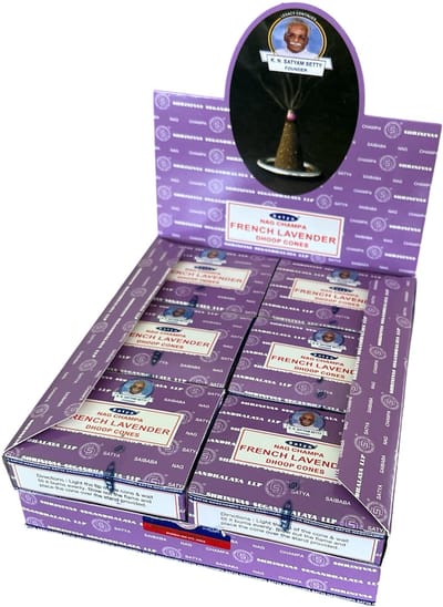 Satya - French Lavender - wierookkegeltjes - 12 pakjes met 12 kegels