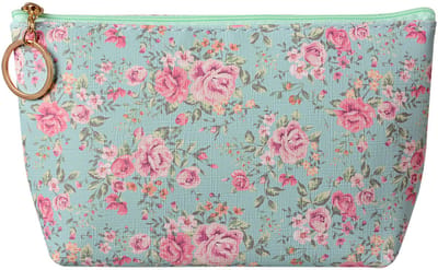 Clayre & Eef Toilettas Dames 21x5x13 cm Groen Synthetisch Bloemen