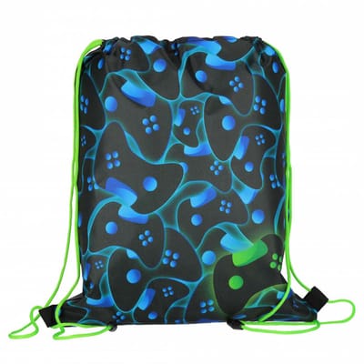 Lobbes gymtas game controller zwart multikleur rugzak voor kinderen.