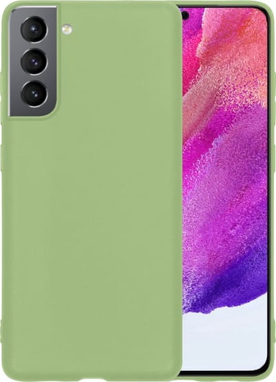 Hoesje - Geschikt voor Samsung Galaxy S21 FE - Sterk & Shockproof - Hoes Cover - Siliconen Case - Telefoonhoesjes - Groen