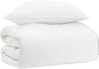 vidaXL - Deken - Set - met - kussen - Wit - 135 - x - 200 - cm - Katoen, - Bamboe, - Polyester
