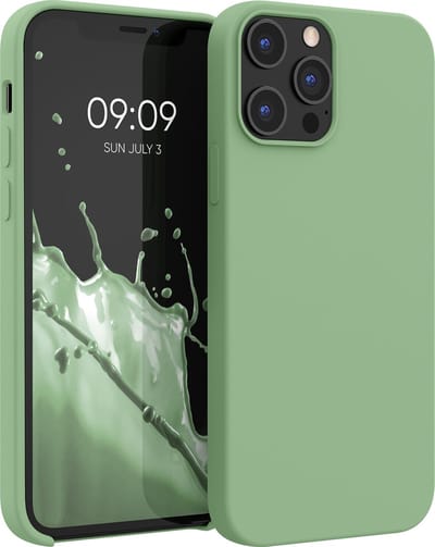 kwmobile telefoonhoesje geschikt voor Apple iPhone 12 Pro Max - Hoesje met siliconen coating - Smartphone case in vintage groen