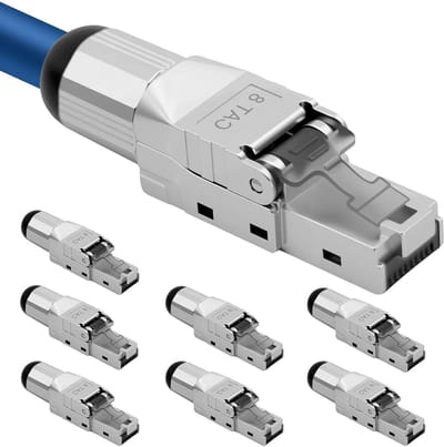 Netwerkstekkers - RJ45 Connectoren - Netwerk Installatie - Gereedschapsloos Monteren - 8 Stuks - Zilver