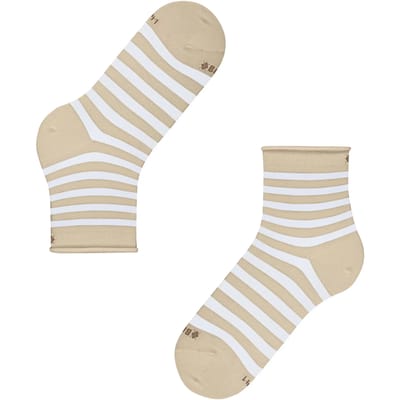 Burlington Swansea drukvrije rolrand katoen sokken dames beige - maat 36-41