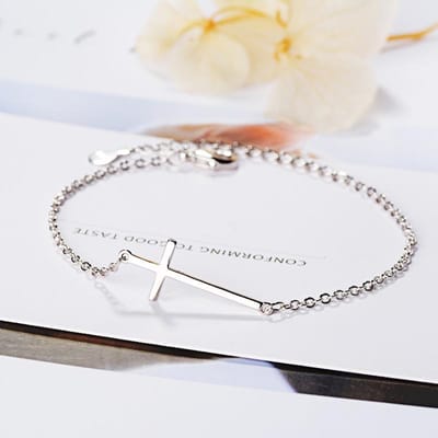 Bracelet à breloques croix tendance pour femme, bijoux de fête d'anniversaire, Sl349 beige