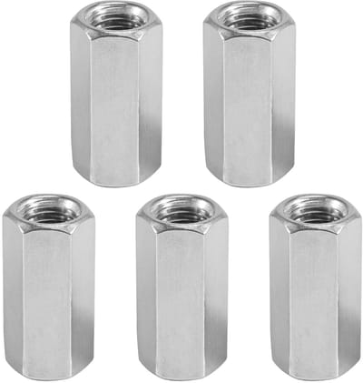 5 Stuks M10 x 30mm RVS Lange Moeren - Hex Verbinding Moeren, Lange Hex Moeren en Steunbussen voor Diverse Toepassingen