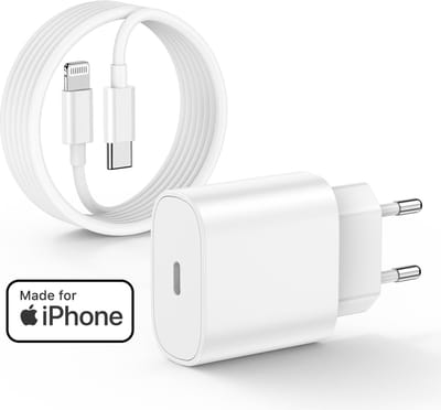 30w usb-C Snellader - Usb C Adapter met Lightning Oplaadkabel 1 Meter Oplader Kabel - Apple MFI Gecertificeerd - Geschikt voor iPhone en iPad met Apple Lightning