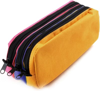 Kangaro penetui - rechthoekig - 3 vaks - 25 x 9 x 11 cm - oranje/blauw/fuchsia