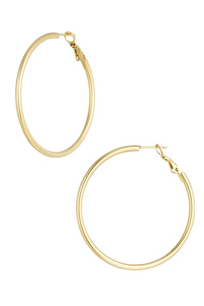 Yehwang Goudkleurige Oorringen 5 cm - Stainless steel - Hoops - Nikkelvrij