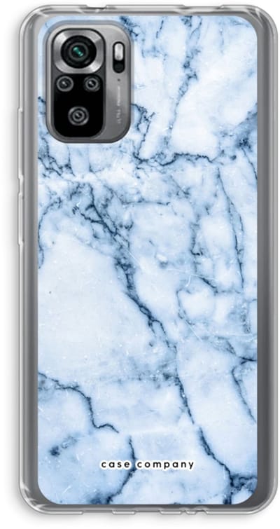 Case Company® - Hoesje geschikt voor Xiaomi Redmi Note 10S hoesje - Blauw marmer - Soft Cover Telefoonhoesje - Bescherming aan alle Kanten en Schermrand