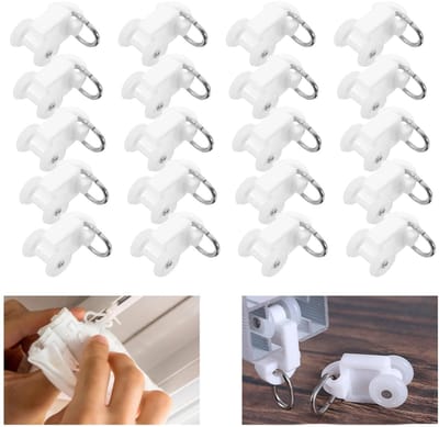 Dailygoods- Gordijnrailrol 100 Stuks - Kunststof Accessoires - Gordijnhaken - Duurzaam - Eenvoudig te Installeren - Formaat 2,5 x 1,4 cm - Gordijnaccessoires