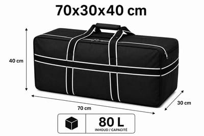 Van coos&aar | Basics Reistas met schouderriem - 70 x 30 x 40 cm - XXXL - 80 Liter - Zwart