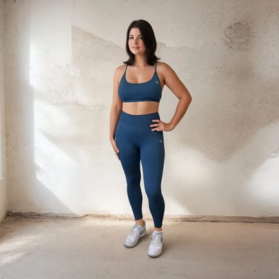 YV SPORT Sportlegging dames Verona - Seamless - Premium kwaliteit - Squat-proof - Lichte scrunch bij de billen - Perfect fit - Stevige tailleband - Optimale bewegingsvrijheid - Ademend en comfortabel - Sportkleding dames - Blauw - S