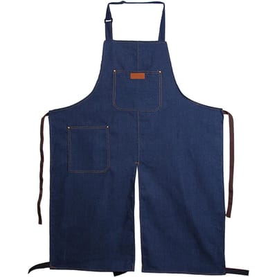 Verstelbaar Schort met Split Been voor Aardewerk met Zak DIY Keramische Sculptuur Modderwerend Overall Houtbewerking Anti-olie Anti-vlek blue