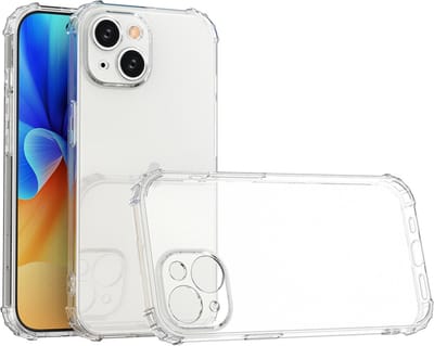 TPU Bescherm-Hoes Cover Skin + Folie geschikt voor iPhone 15 Transparant