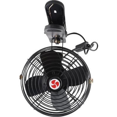 Ventilateur de refroidissement pour voiture 8 pouces Alimenté par allume-cigare Noir Silencieux Clip Métallique Ventilateur à clipser pour Voiture Camion SUV Camping-car Bateau Bus DC12V black