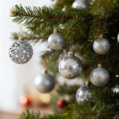 Kerstballen Set Met Kerstboom Piek – Zilverkleurige Kerstversiering – Mix Van Glanzend Mat En Glitter – Kunststof Onbreekbaar – Voor Kerstboom Decoratie – Ø3 Ø4 Ø6 Cm – Piek 20 Cm [EDO-3083]