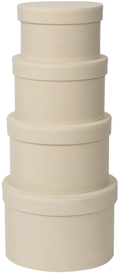 Cadeaudoos van fluweel met deksel, taartdoos, geschenkdoos, karton, kartonnen dozen, opbergdozen, sieradendoos, verjaardagscadeaudoos, moederdagcadeau, 4 stuks, wit