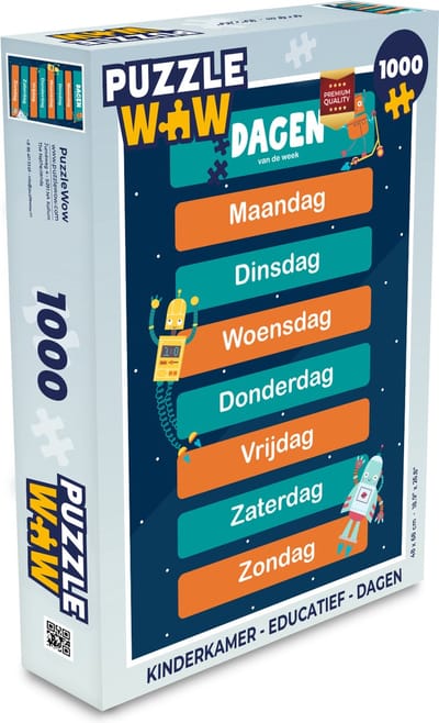 Puzzel Kinderkamer - Educatief - Dagen - Jongens - Meisjes - Kinderen - Blauw - Kind - Legpuzzel - Puzzel 1000 stukjes volwassenen